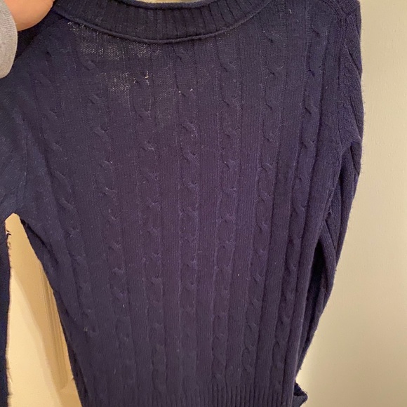 Loft Navy Wool V-Neck Sweater - Picture 2 of 4